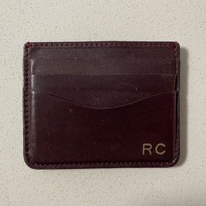 Cuyana Burgundy Card Case — “RC” Monogram